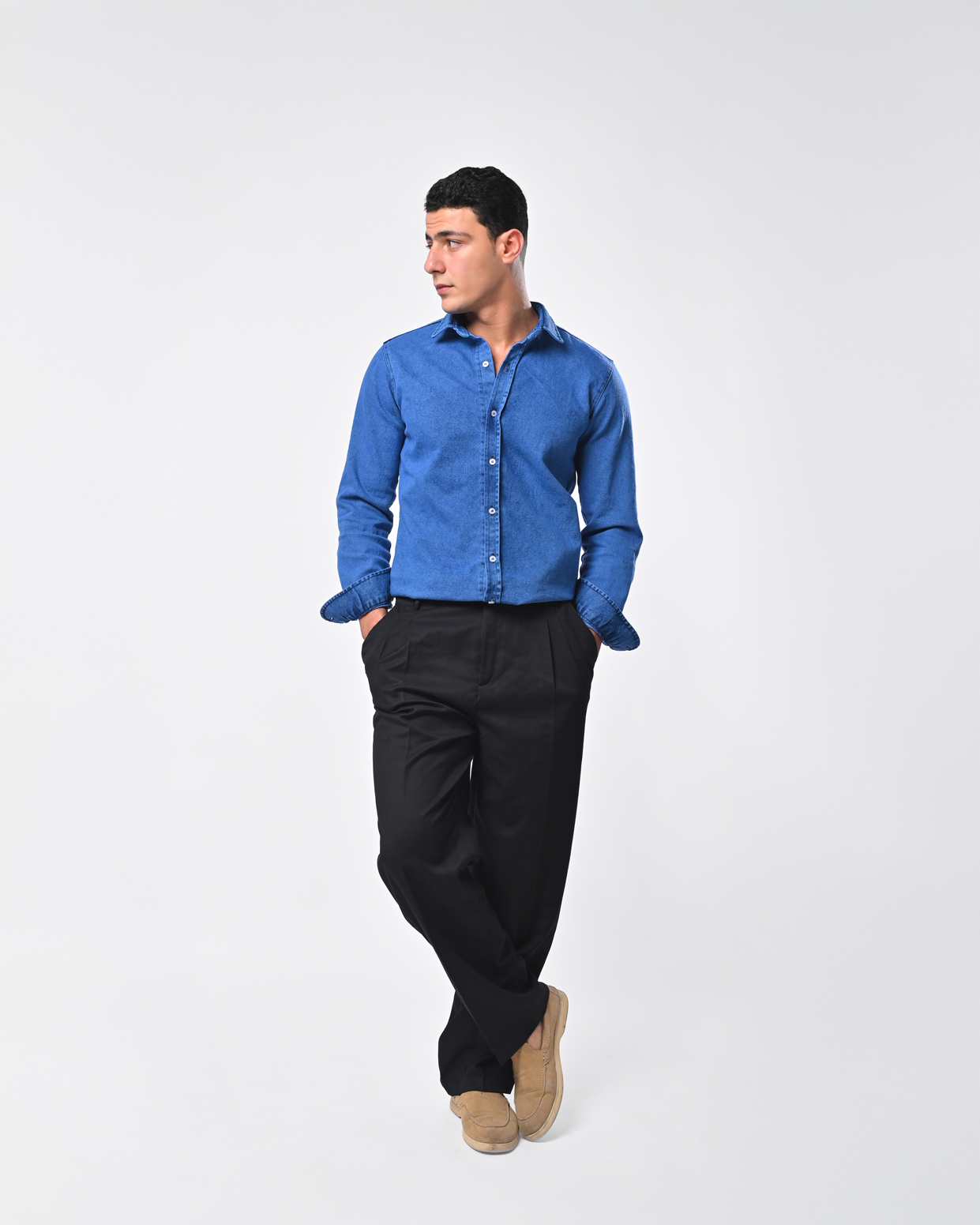 Blue denim shirt