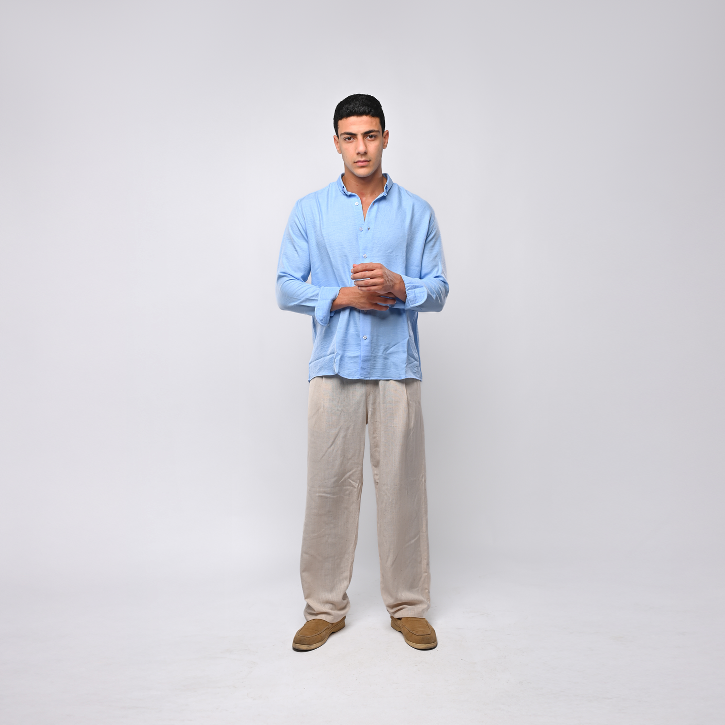 Beige linen pants