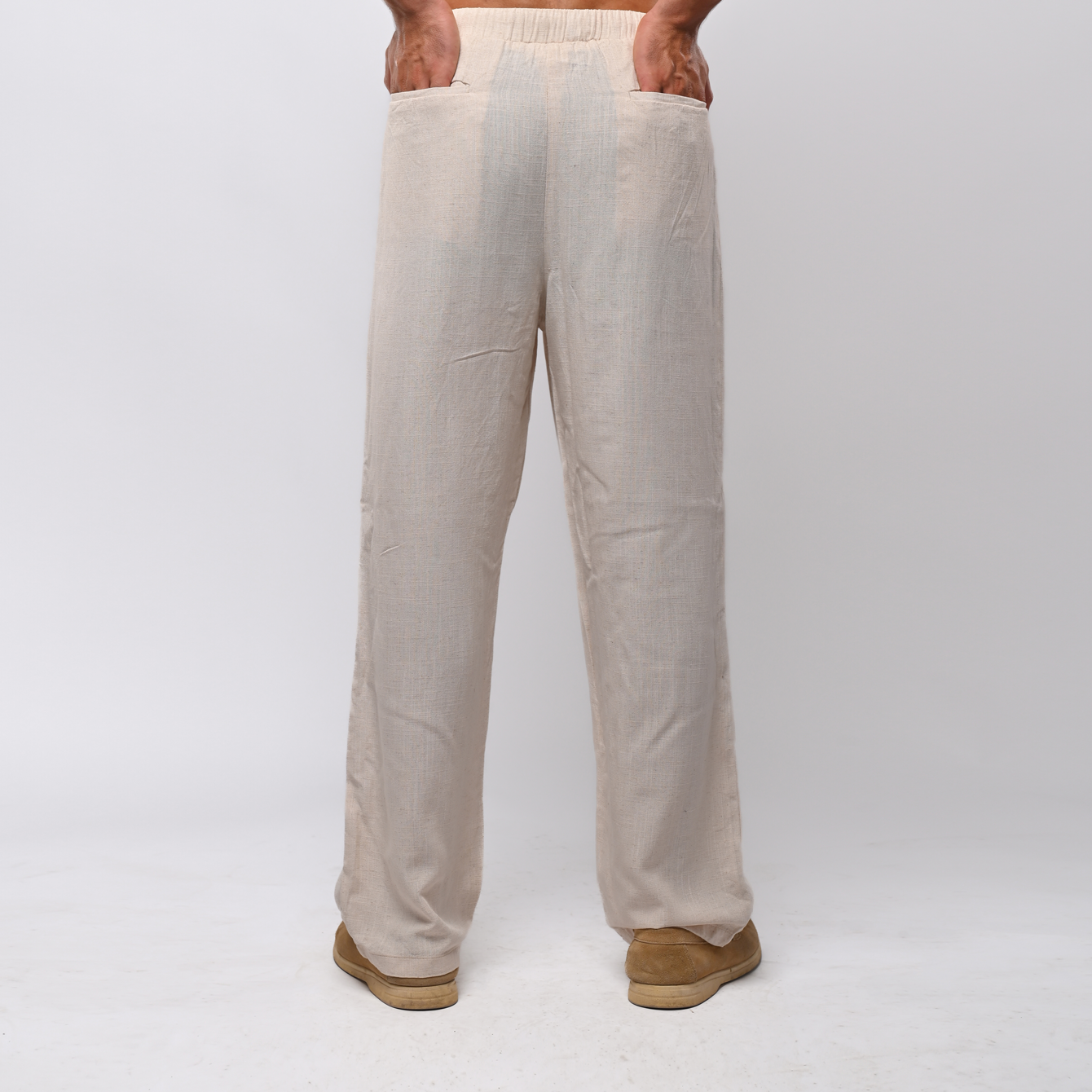 Beige linen pants