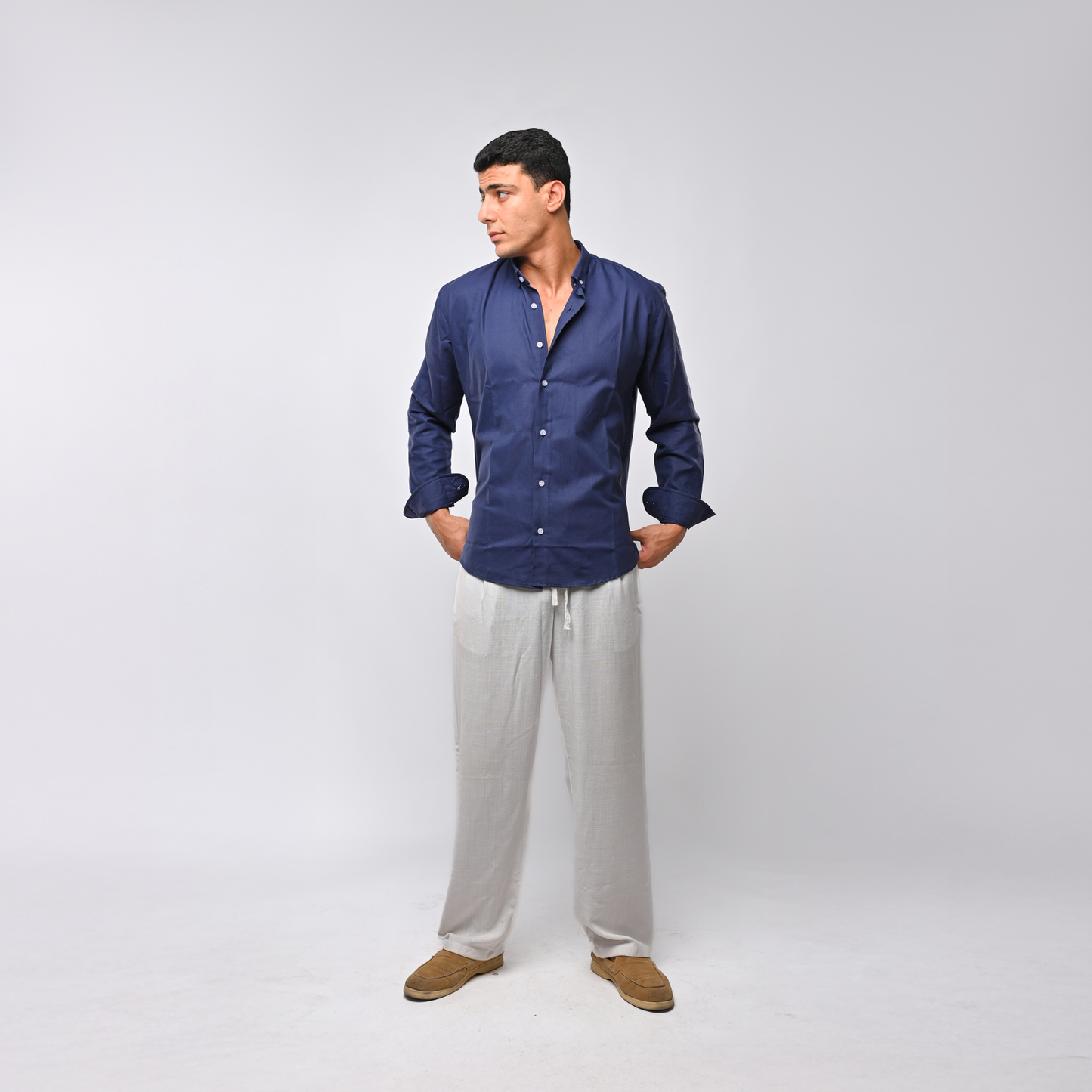 White linen pants