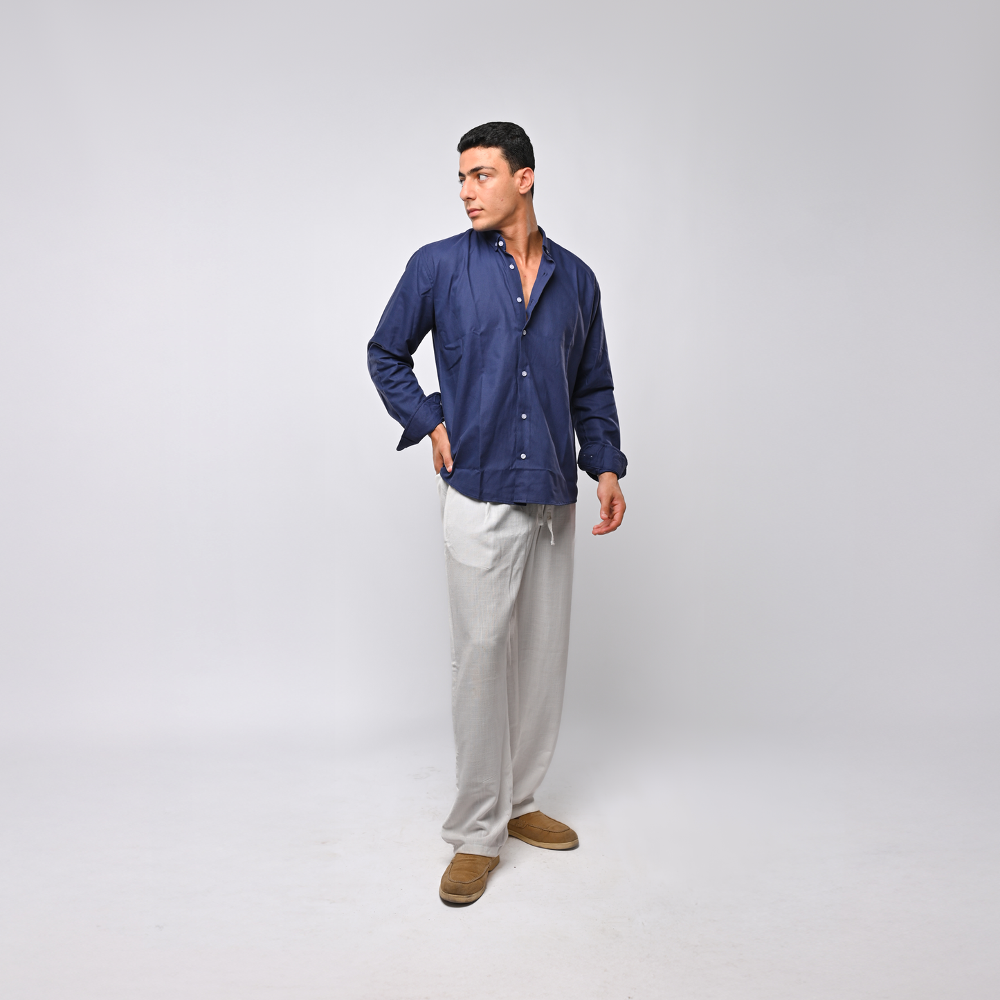 White linen pants