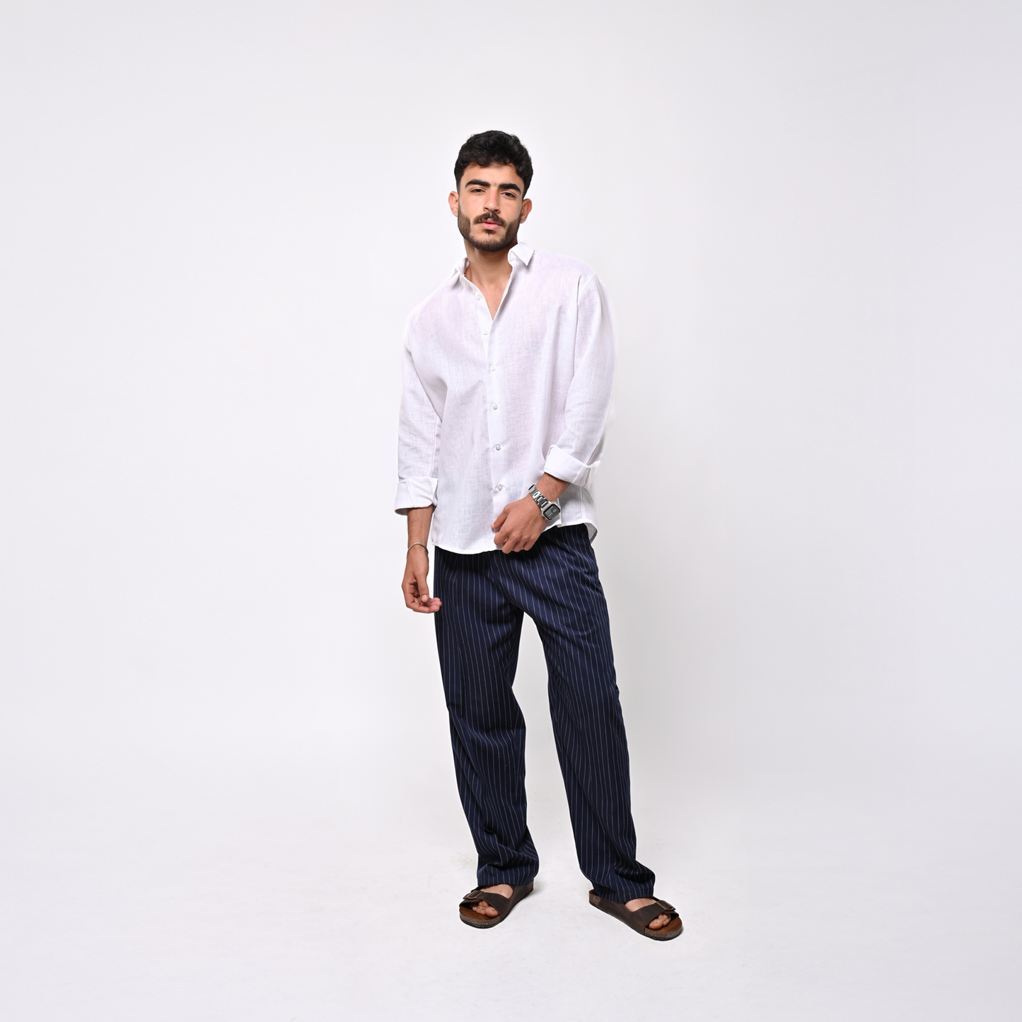 white linen shirt
