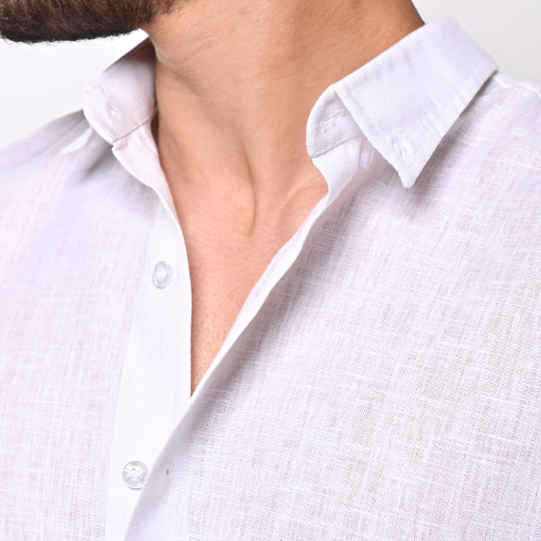 white linen shirt