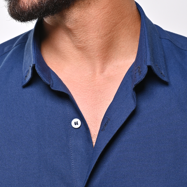 navy linen shirt