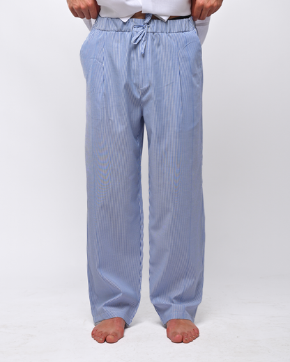 Baby blue striped linen pants