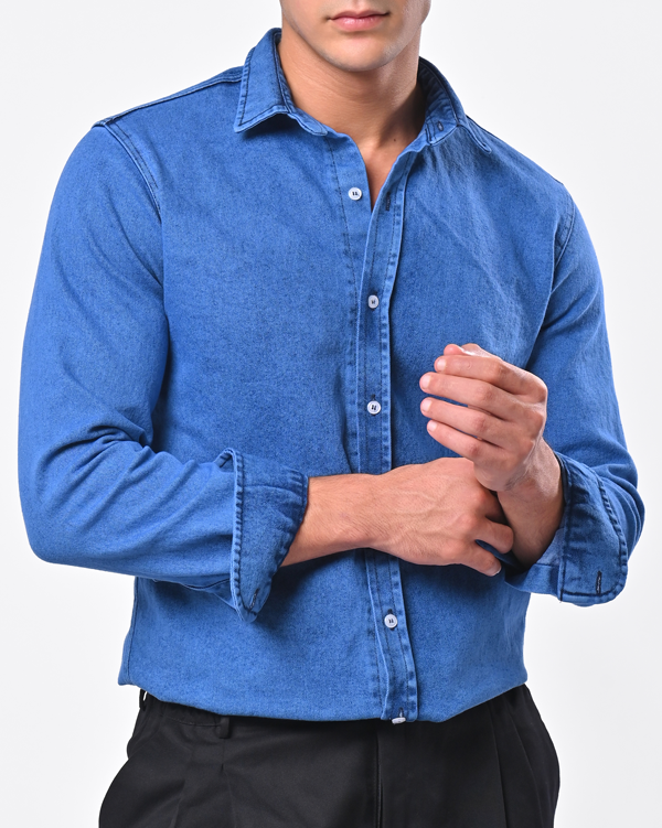 Blue denim shirt