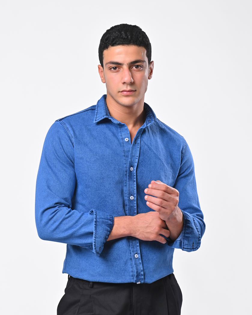 Blue denim shirt