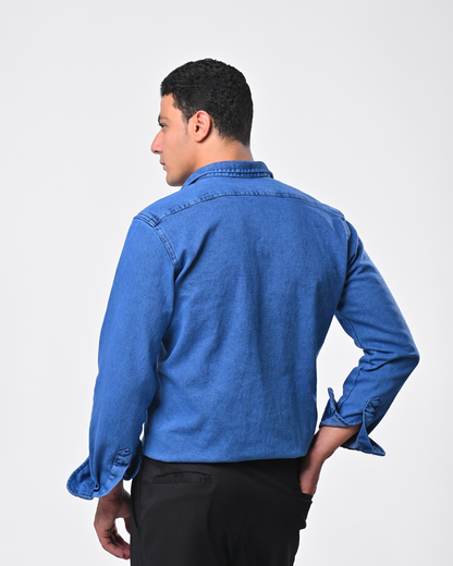 Blue denim shirt