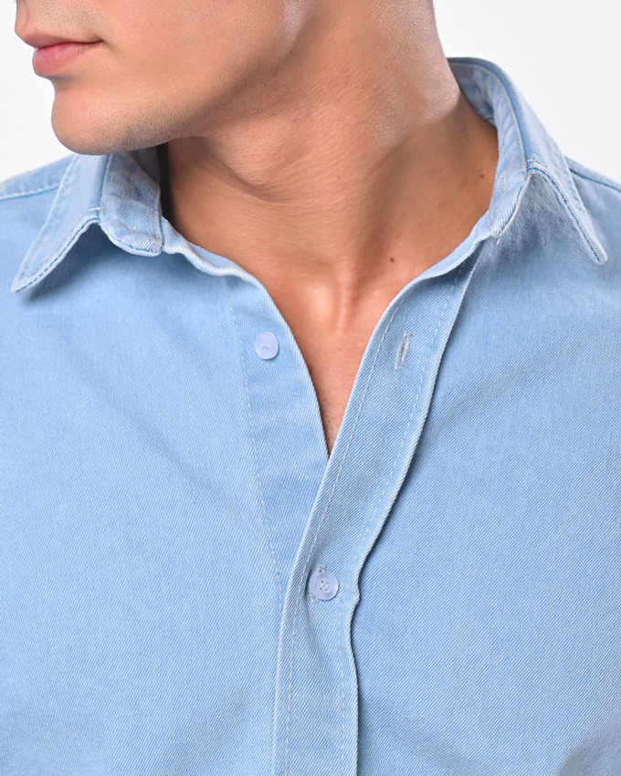 Ice blue denim shirt