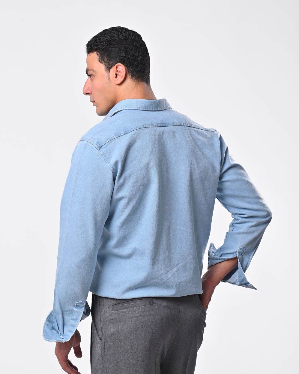 Ice blue denim shirt