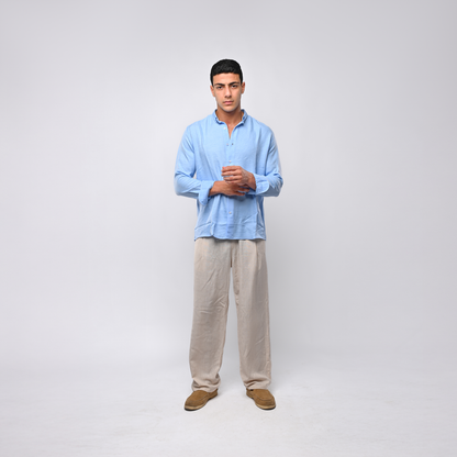 Beige linen pants