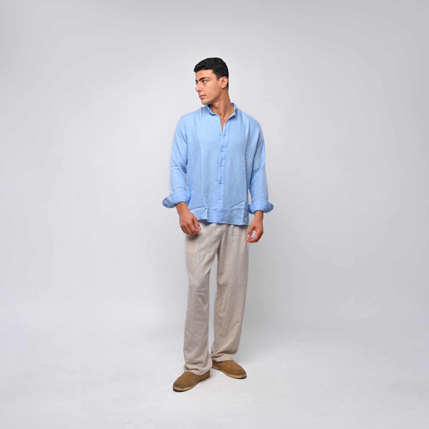 Beige linen pants