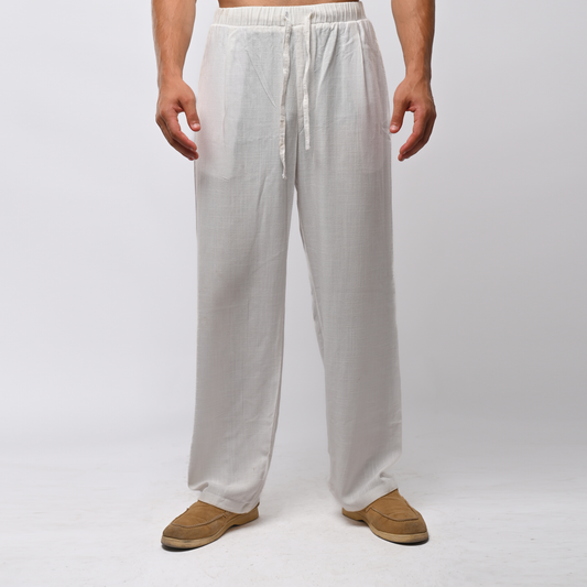 White linen pants