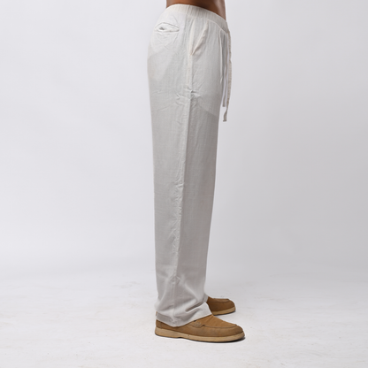 White linen pants