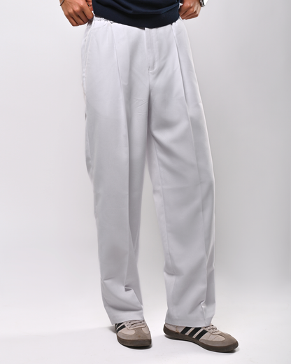 white tailored pants