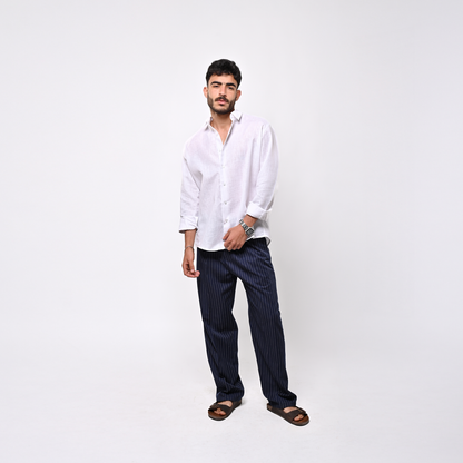white linen shirt