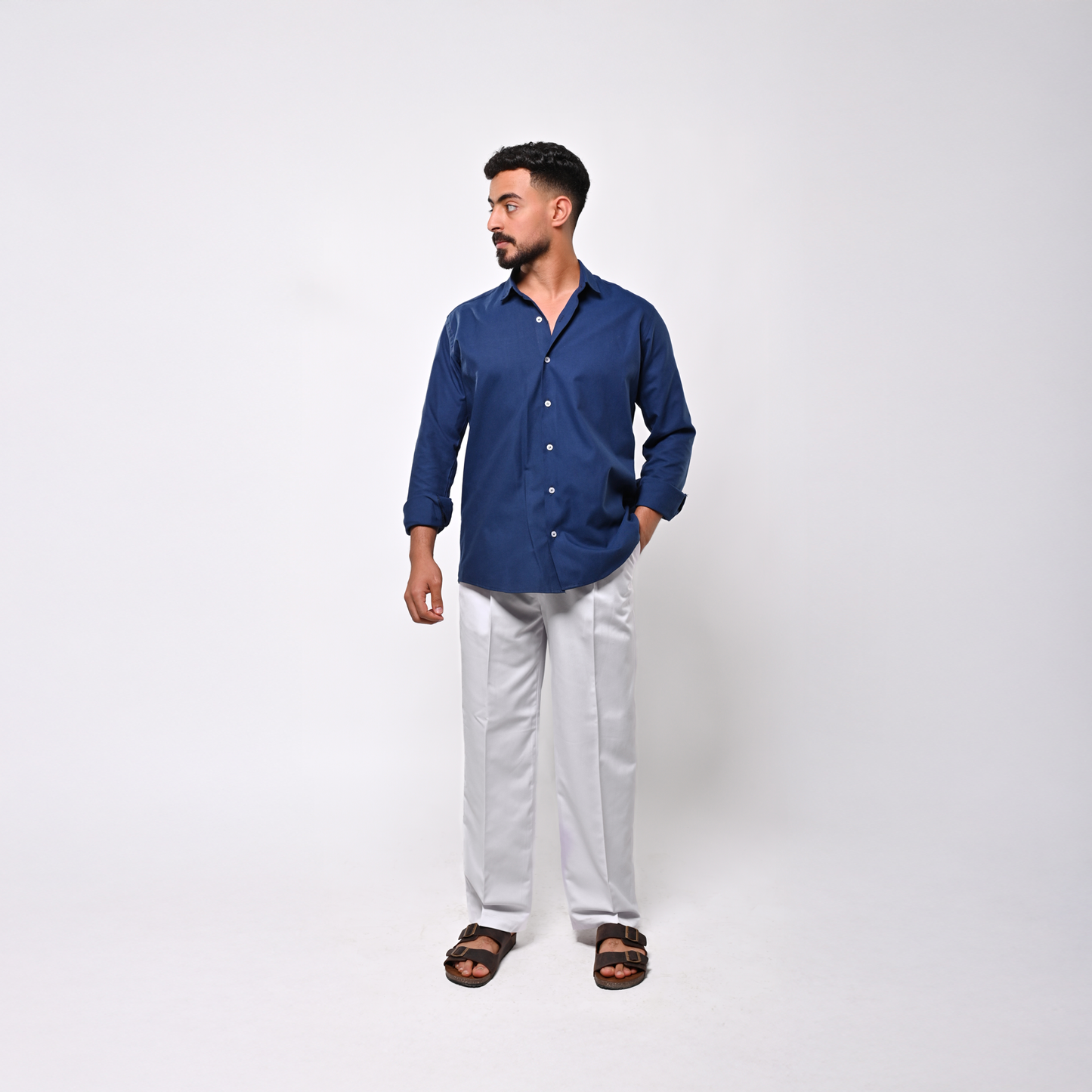 navy linen shirt
