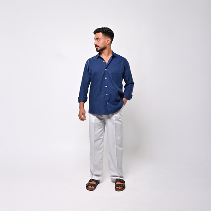 navy linen shirt