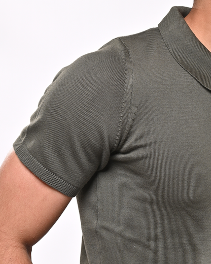 Olive Green T-shirt with a zipper